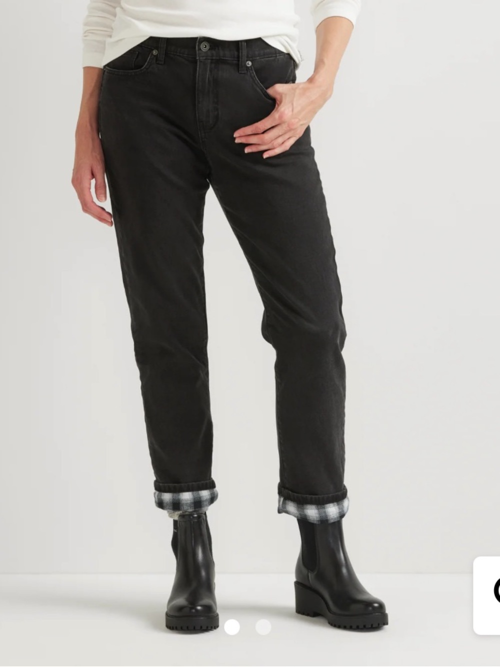 Eddie Bauer boyfriend midrise Slim flannel lined jeans NEW NWT size 24W